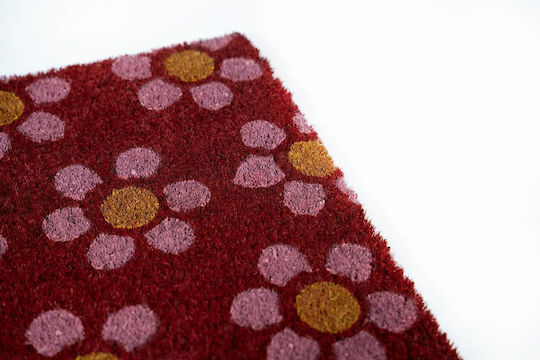 Sdim Fußmatte aus Kokosnussfasern mit rutschfester Unterlage 642 Rot 45x75cm Dicke 15mm