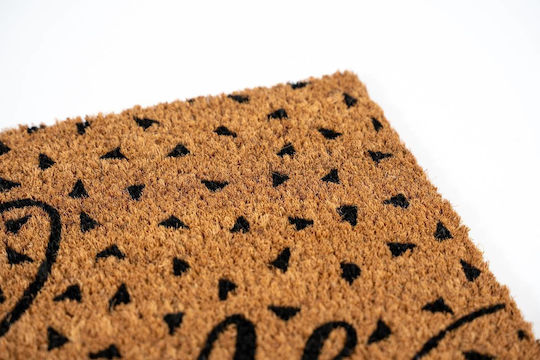 Sdim Fußmatte aus Kokosnussfasern mit rutschfester Unterlage Triangles Coffee 40x60cm Dicke 15mm