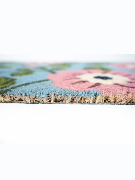 Sdim Fußmatte aus Kokosnussfasern mit rutschfester Unterlage 646 Blau 45x75cm Dicke 15mm