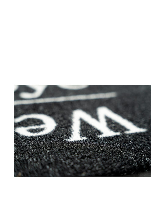 Sdim Entrance Mat Carpet Anti-Slip Backing Emotion-xs 737 Welcome Goodbye Black 40x80cm Thickness 8mm