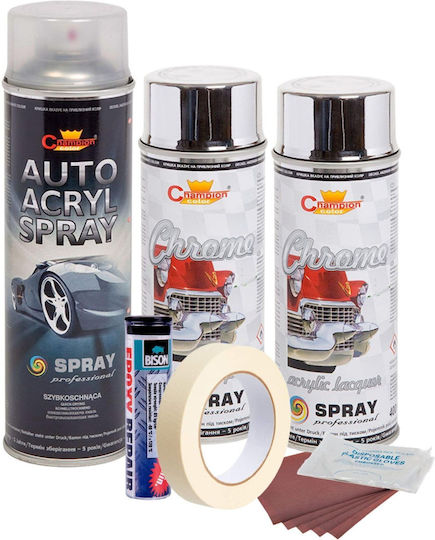 Complete Repair Painting Kit Rims In Metallic Chrome Color V2
