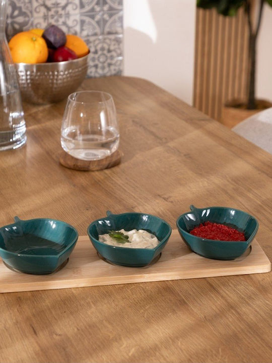 Atmosphera Lemn Platou pentru aperitive 3 Locuri Verde Ø11.5cm L32xl11.5cm 1buc Atmosphera Lemn Platou pentru aperitive 3 Locuri Verde Ø11.5cm L32xl11.5cm 1buc