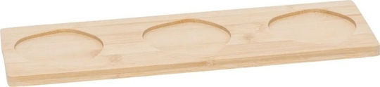 Atmosphera Wooden Dessert Divided Serving Plate with 3 Slots Green Ø11.5cm 11.5x32cm