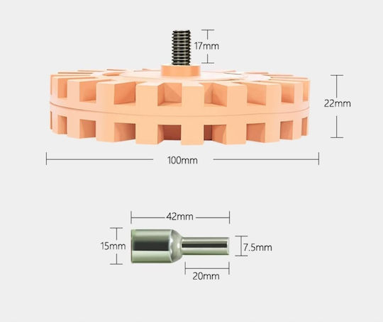 Rubber Disc Removing Glue From Rims Flower 100mm + Adapter Drill