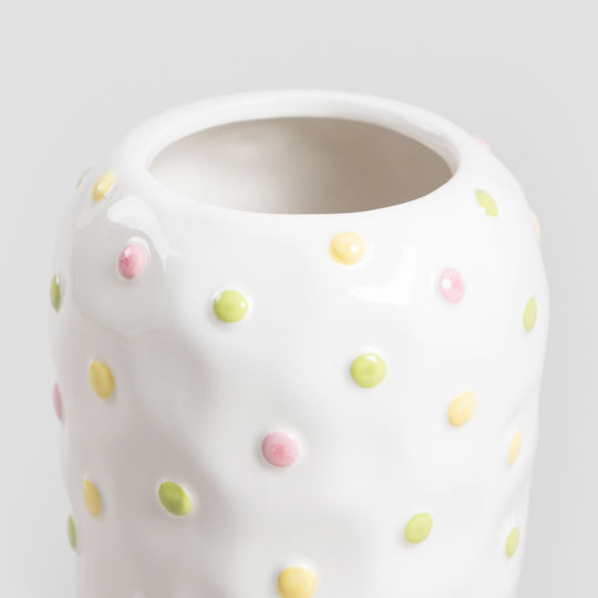 Homla Dekorative Keramikvase Weiß 12xH20cm
