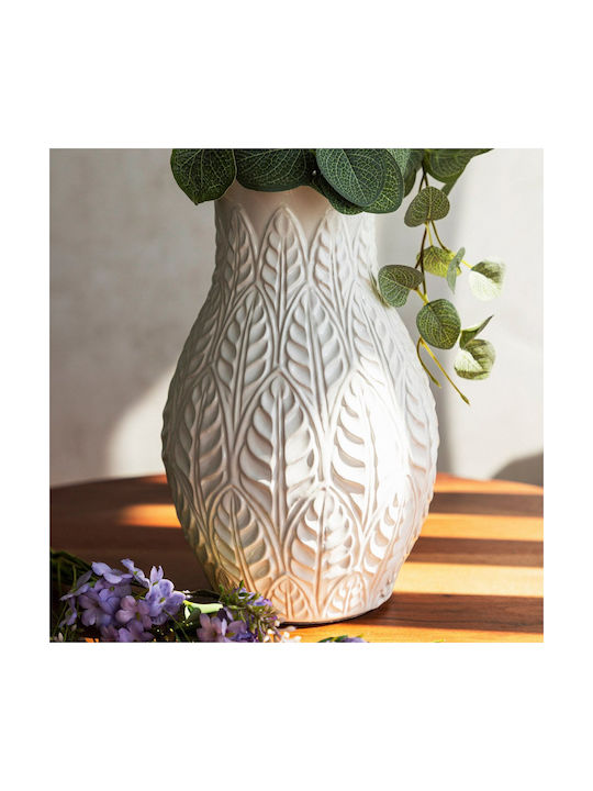 Homla Decorative Vase Ceramic Natto White 15xY24cm