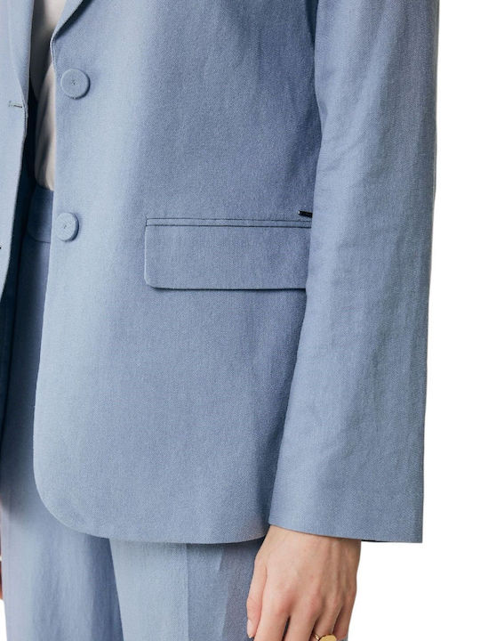 Mexx Long Women's Blazer Faded Blue