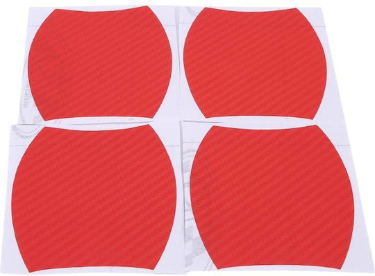 Set 4 Scratch Protection Door Handle Covers In 3d Red Carbon Sticker