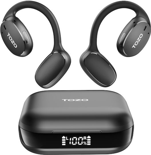 Tozo OpenEgo Offenes Ohr Bluetooth-Freisprecheinrichtung Kopfhörer mit Schweißresistenz und Ladeetui Schwarz