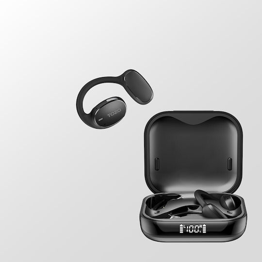 Tozo OpenEgo Offenes Ohr Bluetooth-Freisprecheinrichtung Kopfhörer mit Schweißresistenz und Ladeetui Schwarz