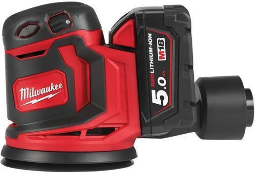 Milwaukee M18 BOS125-502B Excentric Triveio 125mm Baterie 18V Solo cu control de viteză și cu sistem de aspirare
