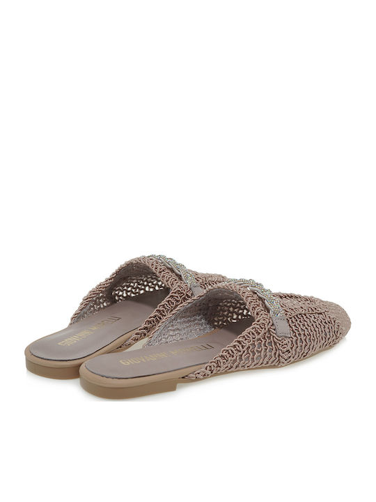 Flat Mules in Brown Color