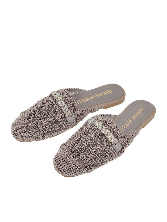 Flat Mules in Brown Color