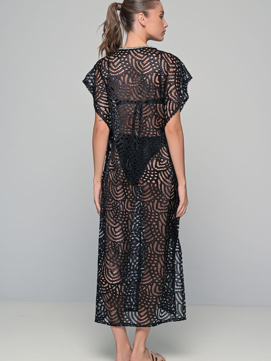 Milena by Paris Women's Maxi Caftan Beachwear Black