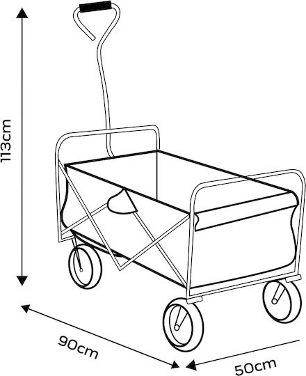 Neo Tools Transport-Wagen 90x50x113 Folding for Load Weight up to 80kg in Grün Color