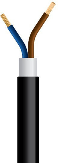 Eurolamp Nettkabel Typ NYY mit Kabeleigenschaften 2x2.5mm² in Schwarze Farbe 1m