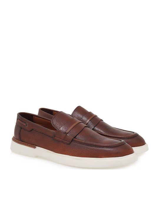 Δερμάτινα Ανδρικά Loafers σε Ταμπά Χρώμα