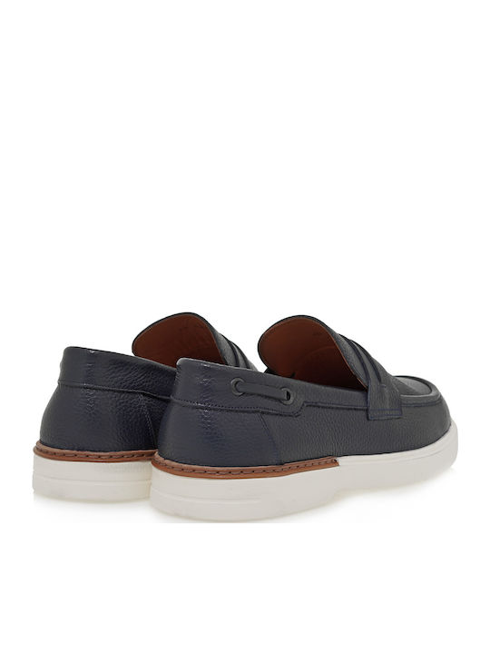 Δερμάτινα Ανδρικά Loafers σε Μπλε Χρώμα
