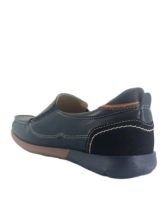 Leder Herren Mokassins in Blau Farbe
