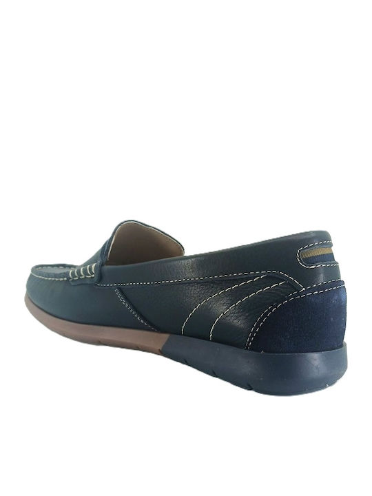 Leder Herren Mokassins in Blau Farbe