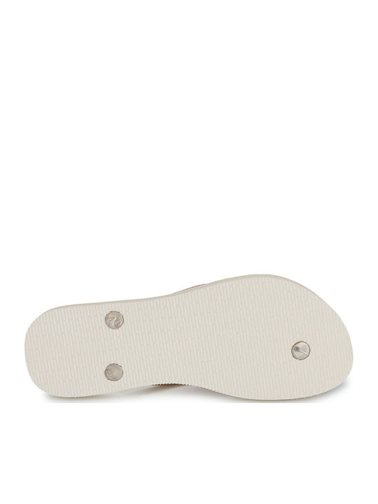 Slim Flatform Flip Flops In Gold Colour