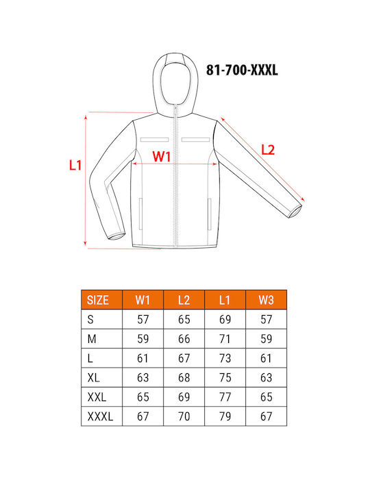 Warning Softshell Work Jacket Hood Yellow Size Xxxl