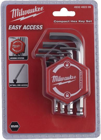 Milwaukee Set 9 Allen Wrenches L-Shaped