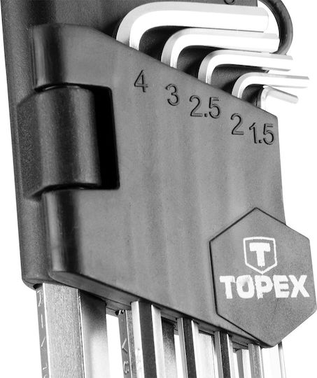 Topex Сет от 9 Allen ключа във форма L