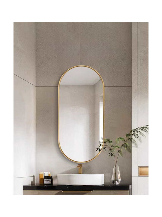Wandspiegel Oval mit Gold Metallisch Rahmen 100x50cm 1Stück