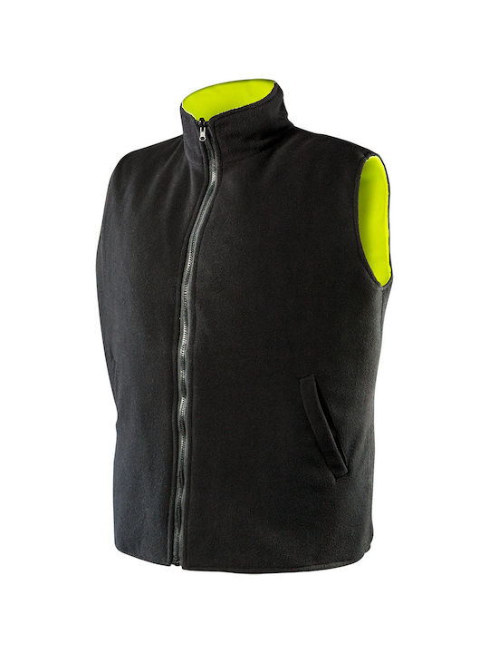Neo Tools Hi-Vis Waterproof Men's Safety Vest with Reflective Film with Fleece Lining Yellow Double-sided