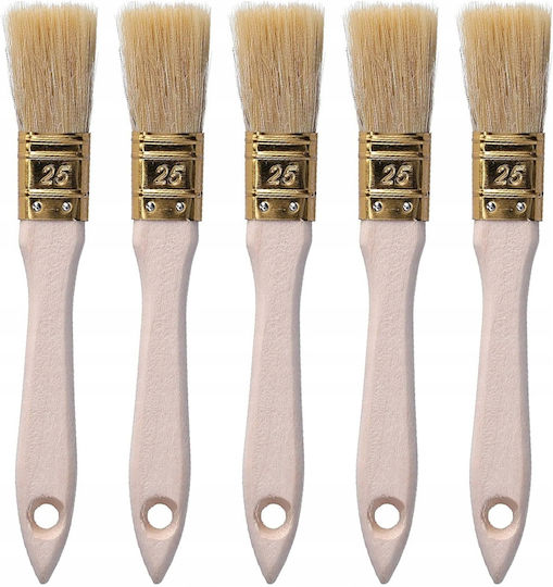 Set de Pensule Plate 20 Bucăți 15 25 36 50 Mm Păr Natural