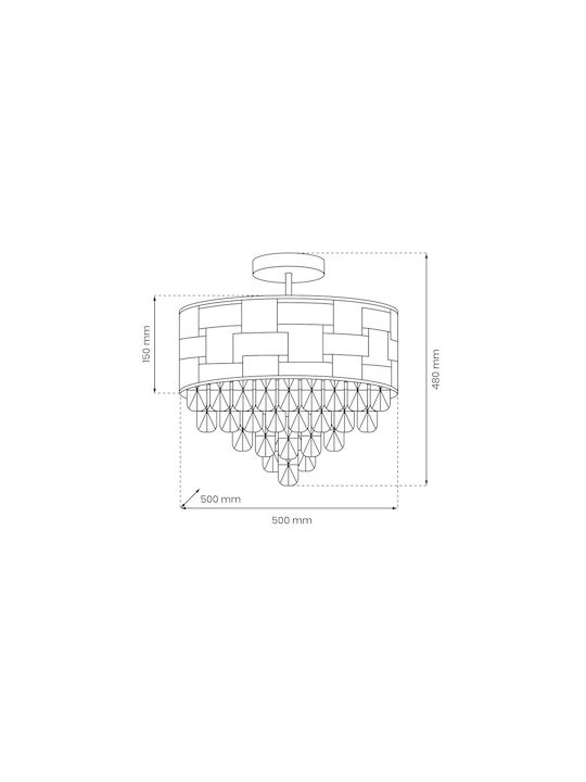 Eko Light LUXURIA Πολυέλαιος 9xE14 Χρυσός 2188