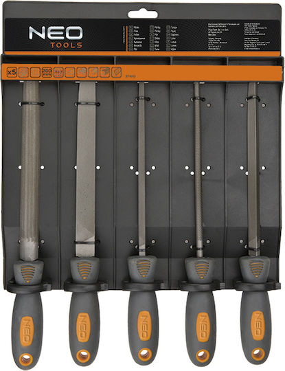 Neo Tools 37-610 Σετ Λίμες με Λαβή 5τμχ
