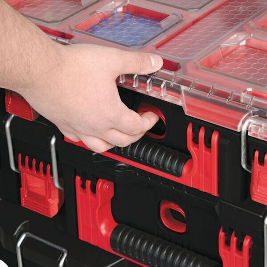 Milwaukee Packout Tool Compartment Organiser 10 Slot with Removable Box Black 50x38x11.7cm