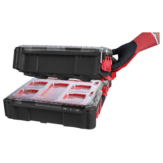Milwaukee Packout Tool Compartment Organiser 10 Slot with Removable Box Black 50x38x11.7cm
