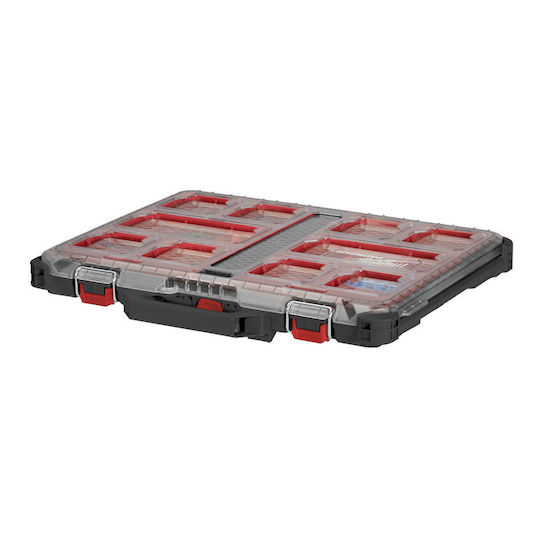 Milwaukee Packout Tool Compartment Organiser 10 Slot Adjustable & Removable Box Black 50x38x6.5cm