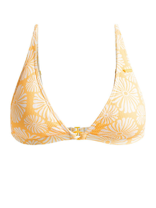 Tropical Tile Bikini Top Floral Banana Cream