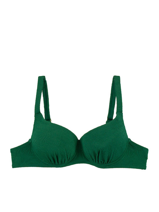 Plus Size Γυναικείο Ανάγλυφο Μαγιό Bikini Μπανέλα Πράσινο