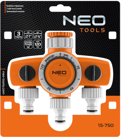 Neo Tools Μηχανικός Προγραμματιστής Ποτίσματος Βρύσης 3 Εξόδων