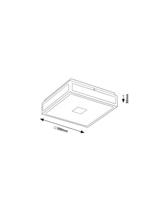 Rabalux Outdoor Ceiling Flush Mount with Integrated LED in Black Color 75031