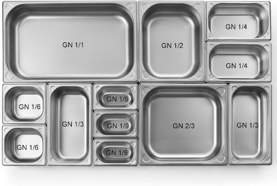 Gn 1/4 Stainless Steel Container Kitchen Line Height 100 Mm Hendi 806531