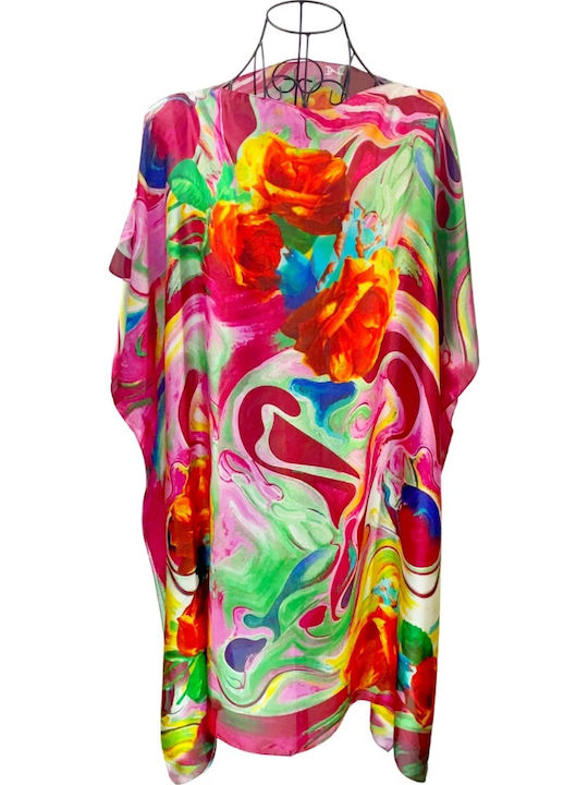 Rochie Poncho pentru Femei 24t Fucsia Portocaliu Mărime Unică Intl