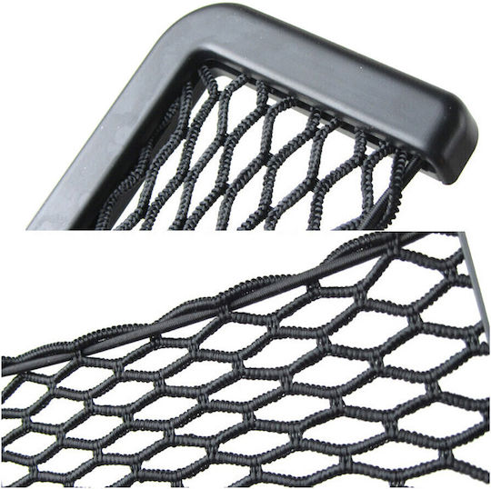 Organizator cu Buzunar din Plasă Elastică, Ramă din Plastic, Dimensiuni 19,5 X 7,8 Cm, Culoare Neagră