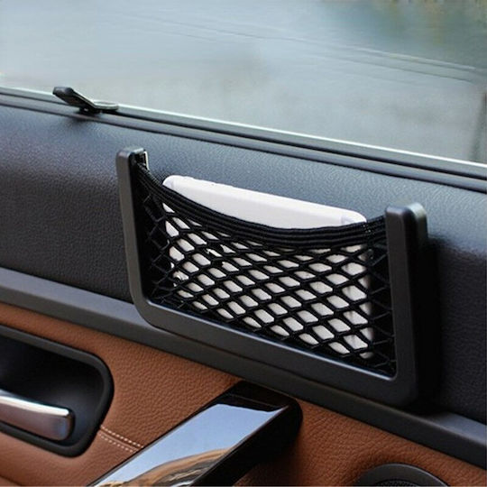 Elastic Mesh Pocket Organizer Plastic Frame Size 14.5 X 7 Cm Black Color