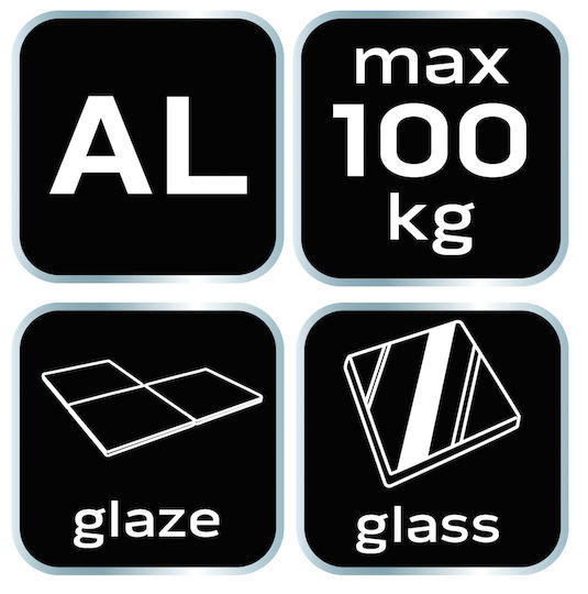 Neo Tools Aluminum Double Work Suction Cup 120mm with Max Lifting Weight 100kg