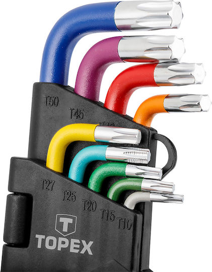 Topex Σετ 9 Κλειδιά Torx σε Σχήμα L