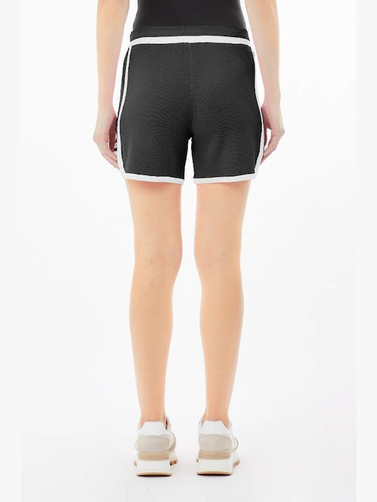 Liu Jo Knitted Athleisure Shorts Black and White Color