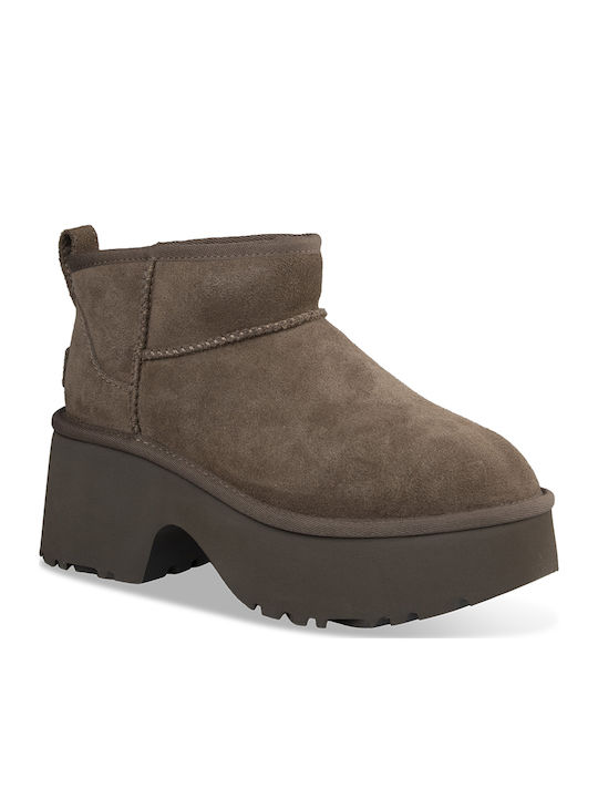 Classic Ultra Mini Women's Ankle Boots Beige