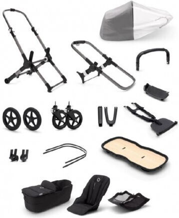 Bugaboo Fox 3 Ρυθμιζόμενο Καρότσι Μωρού Base Graphite - Midnight Black