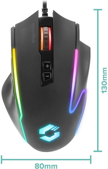 SpeedLink Decus NX RGB Gaming Ποντίκι 12800 DPI Μαύρο